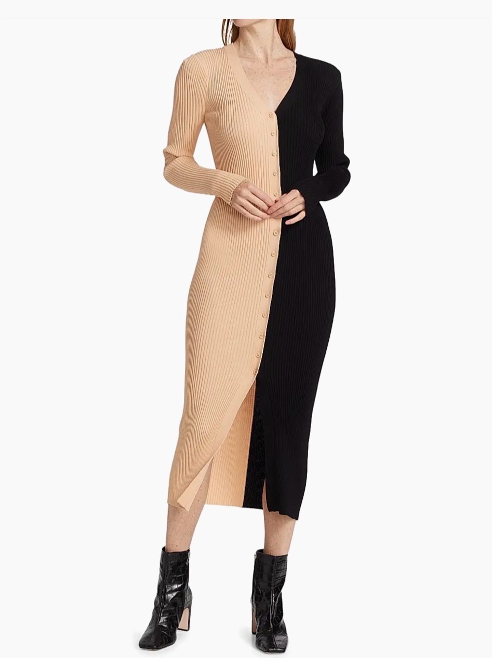 Staud Shoko Colorblock Midi Dress